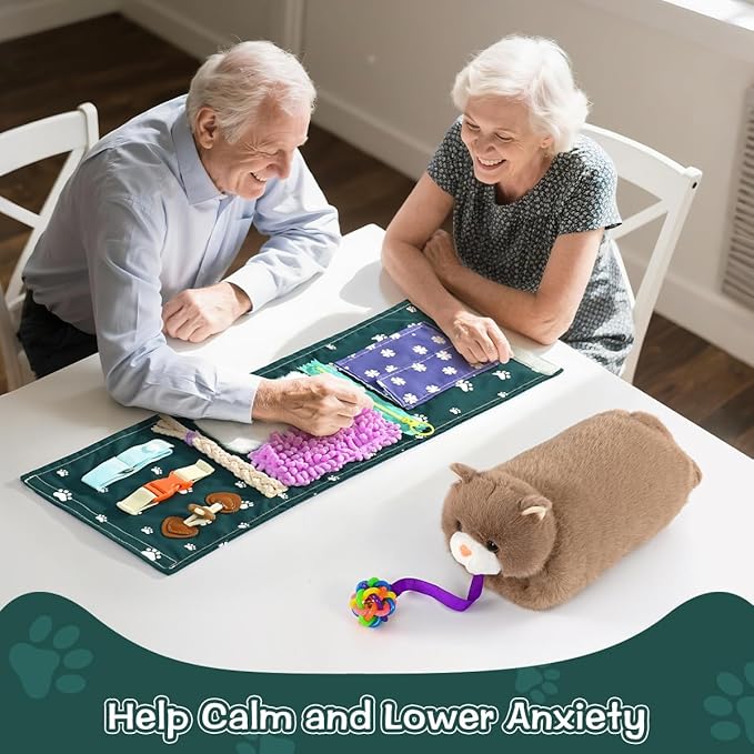 Fidget Blanket and Muff Cat for Adults with Dementia, Alzheimers Dementia Activities Products for Elderly and Seniors,Fidget Toys Gift and Game for Alzheimer’s or Dementia.
