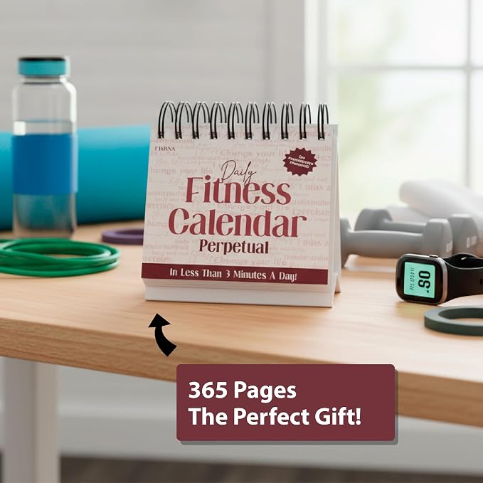 Daily Fitness Calendar | Perpetual Bodyweight Workout Calendar with New Exercises and Movement Routines for Every Day of The Year, Stay Healthy, Build Strength & Get Moving with This Workout Planner