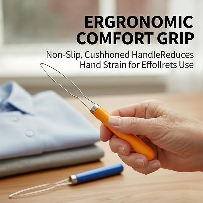 2 Pcs Button Hook Dressing Aid with Comfort Grip Handle - One Hand Button Helper for Arthritis, Seniors & Independent Living (Random Colors)