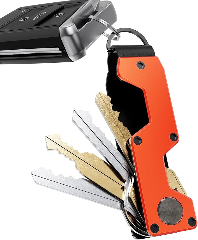 Key Organizer Compact Key Holder Metal Key Chain Minimalist key case key holder for keychain Secures 1-5 Keys