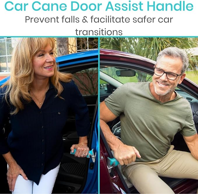 Vive Car Handle Assist for Elderly - Scratch Proof Latch - Auto Grab Bar | Cane Support Aid - Standing Mobility Safety Tip to Help Get Out - Portable Assistive Device for Seniors, Handicapped