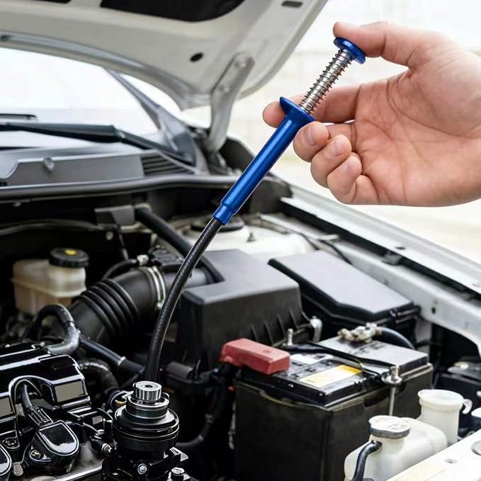 Flexible Grabber Tool, Magnetic 4-Claw Gripper (24", Blue) | Mechanic Pickup Tool with Spring-Loaded Handle; for Automotive, Engine Bay, Bathroom, Kitchen, Sewers, Drain, Small Spaces