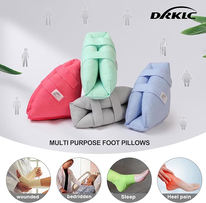 Heel Protectors Cushion for Pressure Sores,Adjustable Foot Support Boot Surgery Recovery Supplies for Elderly Bedridden Pressure Ulcer Cushion Ankle Pillow for Bed, Wheelchairs