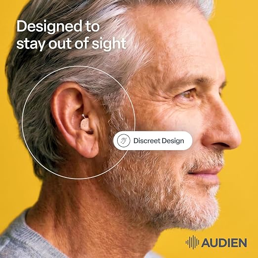 Audien Atom Air In-Ear Hearing Aids for Seniors & Adults | Rechargeable, OTC, Nearly Invisible, 24 Hour Battery Life