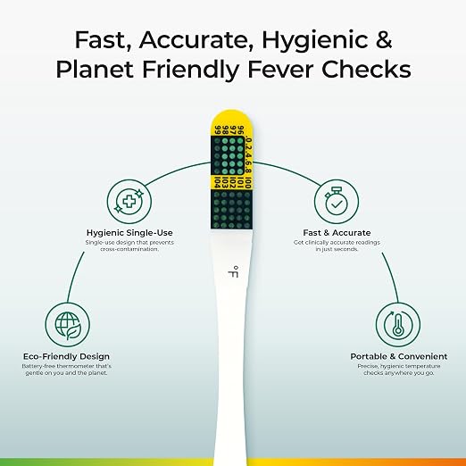 Ultra Disposable Thermometer (24-Pack, Fahrenheit) — Oral Thermometer for Adults, Single Use, Battery Free, Hygienic, High Accuracy Readings in 1 Minute, for Home, Clinic & Travel