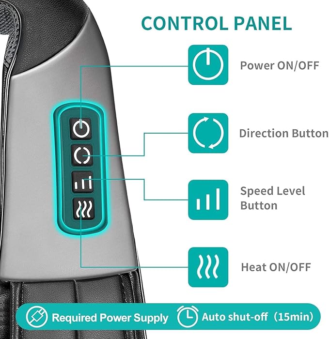 Nekteck Neck Massager for Pain Relief Deep Tissue, FSA Eligible Shiatsu Neck Back Massager with Heat, HSA Massage Tools for Shoulder Trapezius Waist Leg Muscle, Relaxation Gifts for Men Women Dad Mom