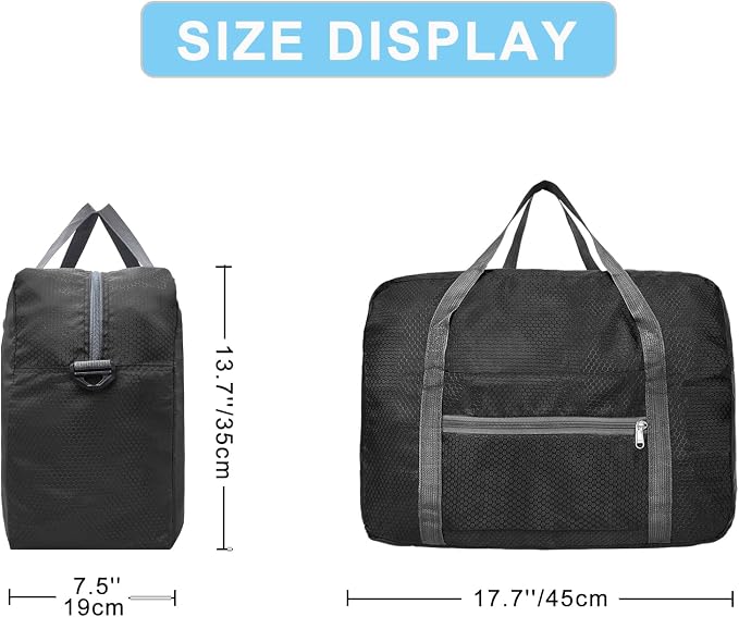 For Spirit Airlines Personal Item Bag 18x14x8 Foldable Carry on Bags for Airplanes Travel Duffel Bags for Women and Men