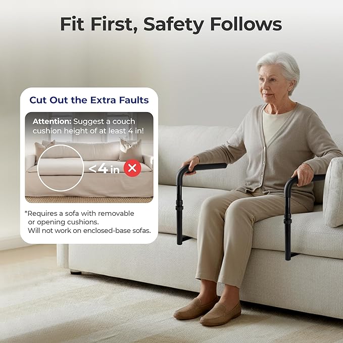 L1 Stand Assist for Couch, Mobility Aids for Chair, Elderly Assistance Products for Elderly, Disabled, Senior Essentials Adjustable Safety Grab Bar for Sit to Stand, Disability Aids, Couch Cane