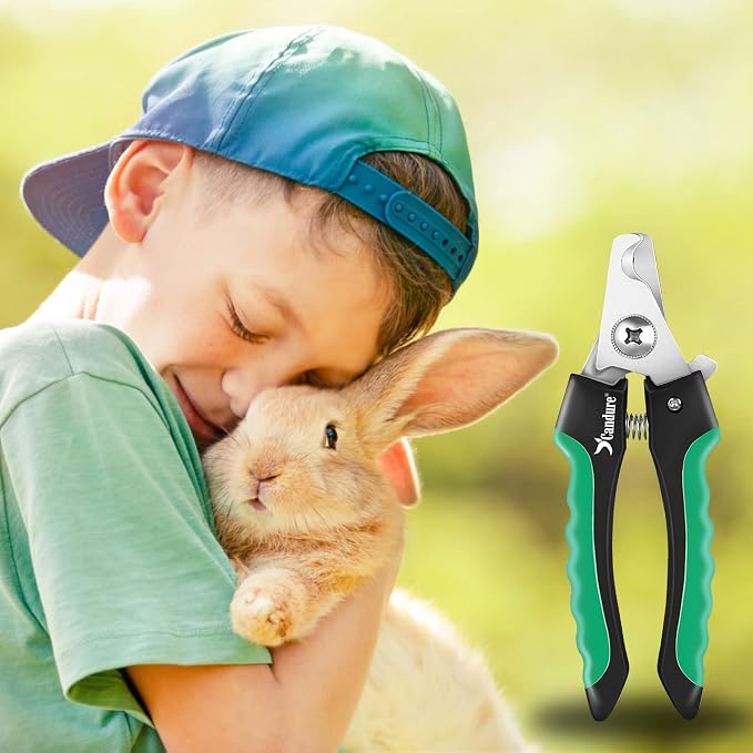 Candure Dog Nail Clippers Professional Pet Nail Clipper Suitable for Cats, Rabbits and Guinea Pigs - Safety Lock/Protective Guard to Avoid Over Cutting (Green, Medium to Small) | Includes Nail File, Small to Large Breeds, Avoids Over-Cutting, Professio...