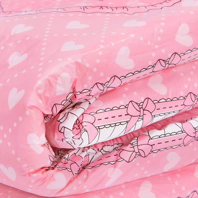 Littleforbig Printed Adult Brief Diapers 10 Pieces - Blushing Baby Pink(L)