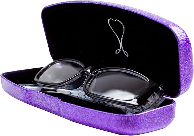 SPUNKYsoul Eye Glasses Case Girl Sparkle Smooth Glitter Hard Shell Eyeglass for Women