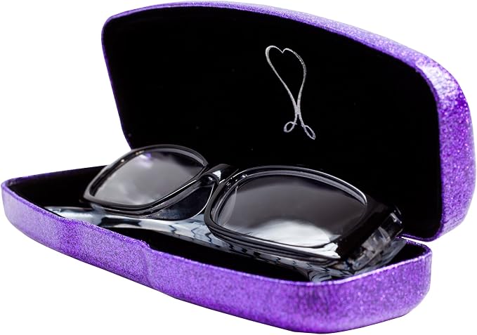 SPUNKYsoul Eye Glasses Case Girl Sparkle Smooth Glitter Hard Shell Eyeglass for Women