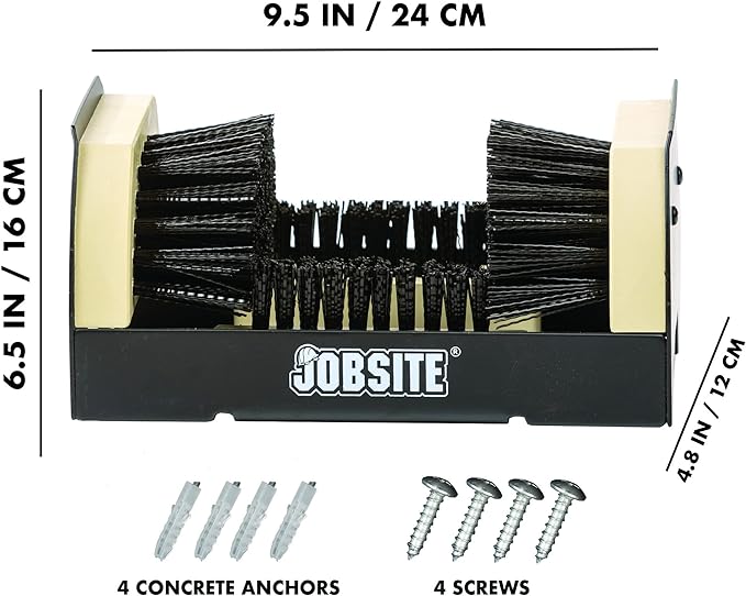 JobSite The Original Boot Scrubber - All Weather Industrial Shoe Cleaner & Scraper Brush