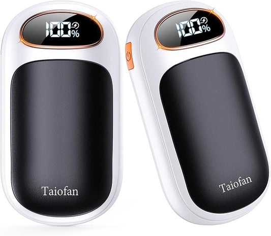 Rechargeable Hand Warmer 2 Pack, LED Display & 4 Levels, Ultrathin Electric Hand Warmers Portable USB Pocket Heater Fits Gloves for Hunting Essentials, Camping, Raynauds, Gifts for Christmas