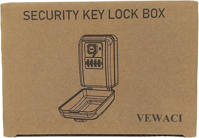 Wall-Mounted Lock Box for Keys with Code, Large Capacity 4 Digits Combination Key Lock Box with Resettable Spare Key, Weatherproof Key Safe Storage Lockbox for Home, Apartment, Office, Gray