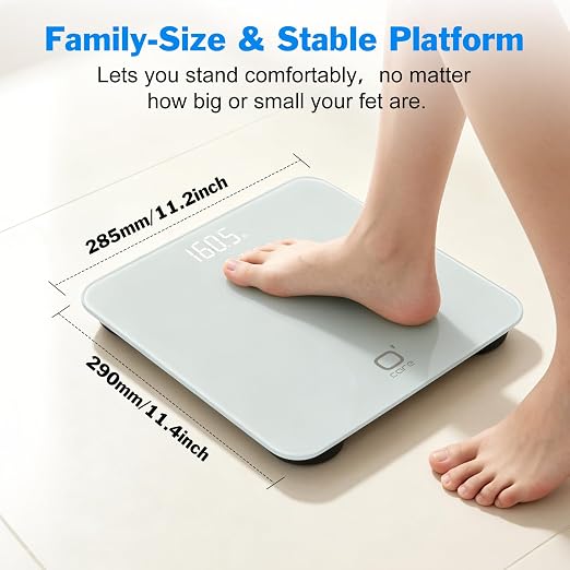 O'CARE Digital Bathroom Scale,Highly Accurate Body Weight Scale,Large Clear LED Display, Differential Display, Including 4*AAA Battery, Measures Weight up to 400LB