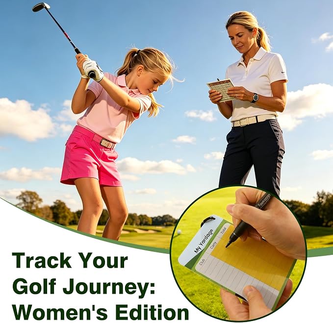 2 Pack Golf Club Distance Card, Waterproof Yardage Chart Card, Credit Card Size and Easy Carry, Quick Reference Guide with Clip, Golf Bag Accessories for Men Women Golfers | Durable、Hassle-Free、Pocket-Sized、Great Gift