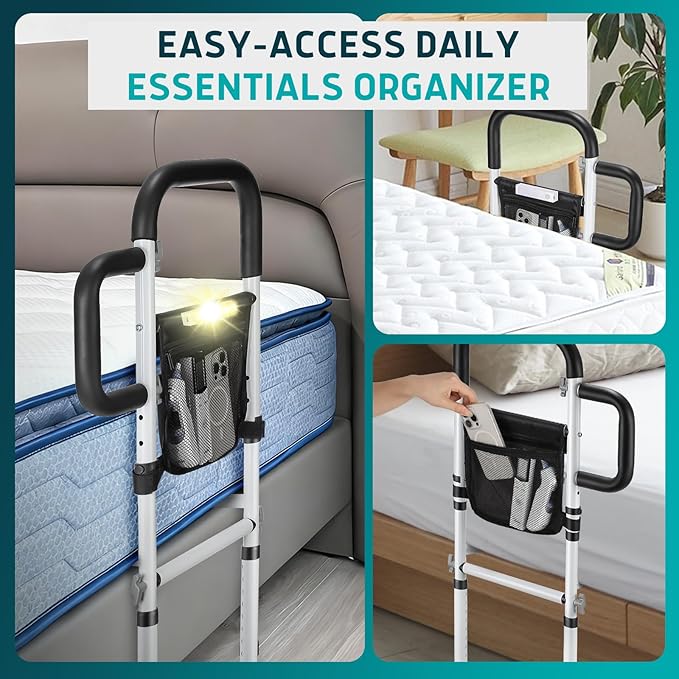 EDIFOLLY Bed Rails for Elderly Adults Safety，Bed Assist Rails for Seniors Adjustable