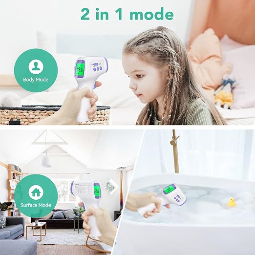 maguja Digital Touchless Forehead Thermometer for Adults Kids Home Use | Infrared Forehead Thermometer with 3 in 1 LCD Display Fever Alarm and Memory Function