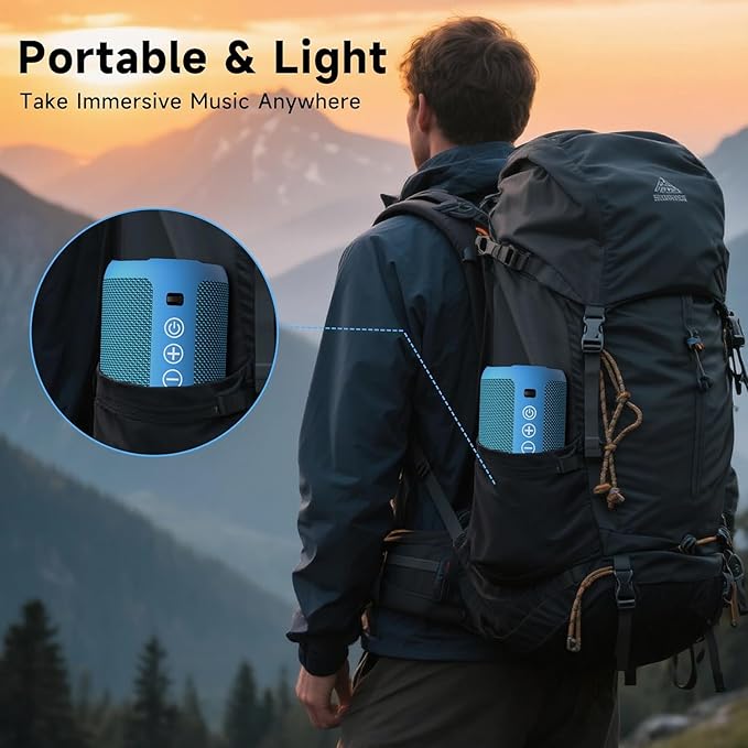 Ortizan Portable Bluetooth Speakers, IPX7 Waterproof Wireless Outdoor Speaker with 24W Loud Stereo Sound And Bluetooth 5.3, Deep Bass, RGB Lights, Dual Pairing, 30H Playtime for Home, Party