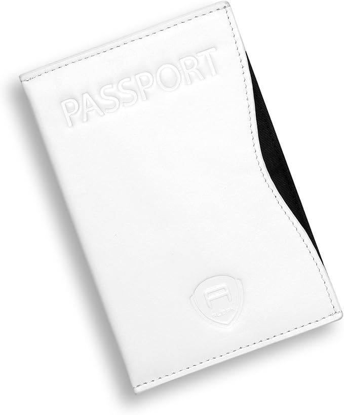 Alban RFID Passport Holder for Women & Men, Genuine Leather Passport Cover | RFID blocking design helps protect personal information while traveling, Slim genuine leather case for travel essentials