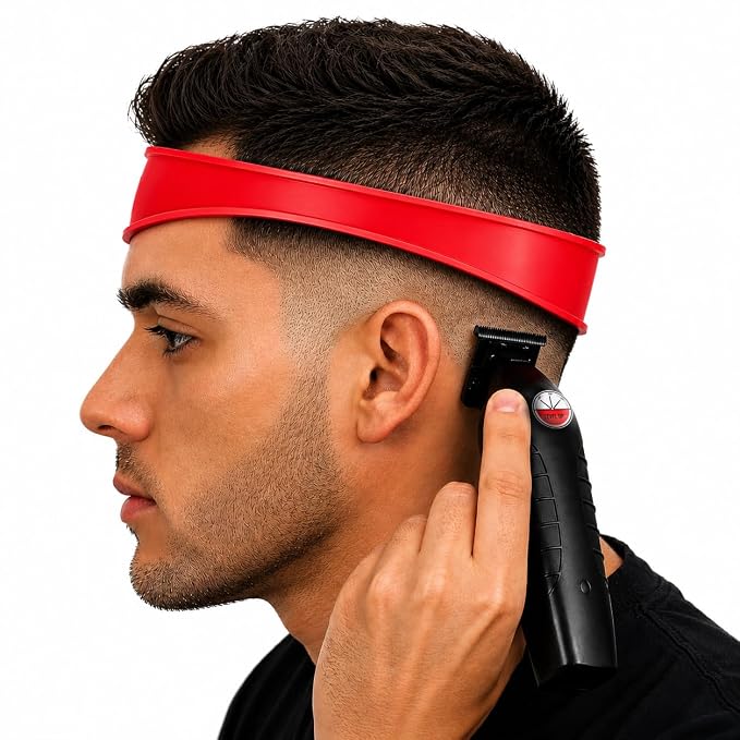 Silicone Haircut Guide for Men – Hands-Free Fade Template for Clippers | DIY Self-Cut Neckline & Taper Shaping Tool