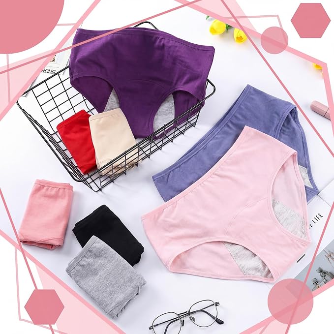 8 Pcs Leakproof Underwear for Women Leak Proof High Waisted Underwear over 60 for Incontinence Panties for Women
