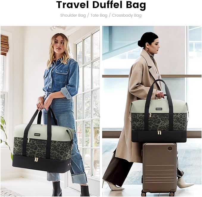 LOVEVOOK Weekender Bag for Women, Large Duffle Bag for Travel with 2 Packing Cubes, Carry on Overnight Bag with Shoe Compartment, Mom Hospital Bags for Labor and Delivery