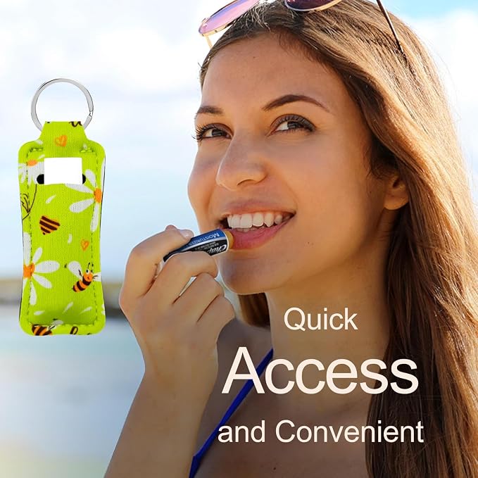 Chapstick Holder Key Chain Lipstick Holder Lip Balm Holder Keychain | Stocking Stuffers Gift, Compatible with Chapstick, Lip Balm and Lipstick, Bag Charm Accessories, Gifts for Women Friend