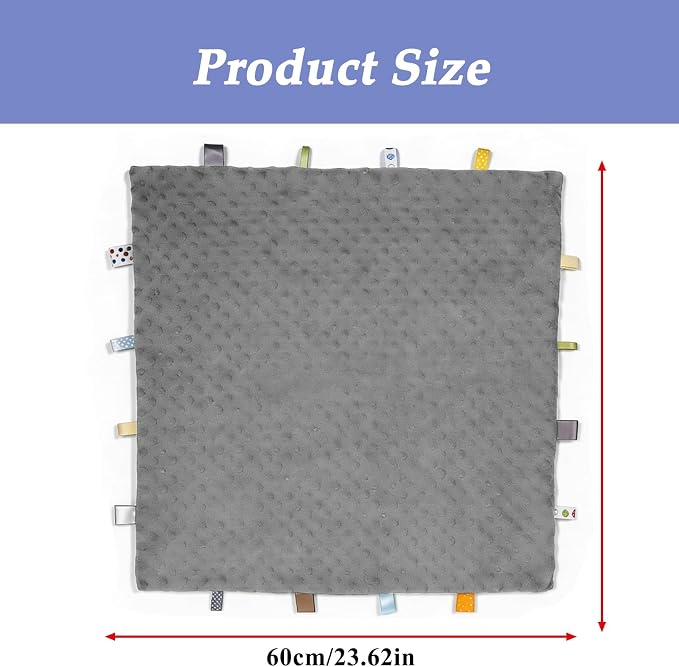 Fidget Blanket for Adults with Dementia, Sensory Mat for Alzheimers Patients, Dementia Activites for Senior (Gray)