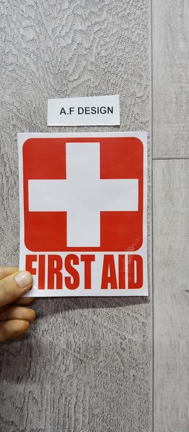 4PCS First Aid Kit Sticker Sign 5"x4"