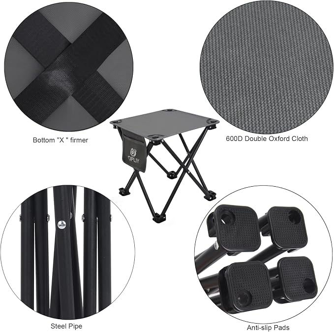 Camping Stool 2 Pack,13.5 Inch Portable Folding Stool for Outdoor Gardening and Beach Hiking Fishing,Foot Stool with Carry Bag (Gray)