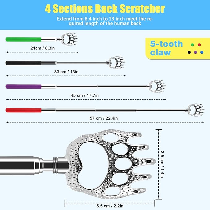 HOFASON 30 Pack Bear Claw Back Scratcher Christmas Stocking Stuffers Bulk | Fathers Day Dad Gifts for Men Adults Women, Thanksgiving White Elephant Gifts, Prizes Birthday Gift for Mom Dad Wife Husband