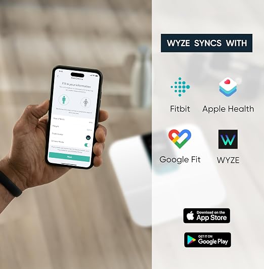 Wyze Scale Ultra, Smart Scale with 4.3" Color Display, Digital Bathroom Scale for Body Weight BMI Muscle Mass Composition, Wi-Fi & Bluetooth Body Fat Scale with Heart Rate- White