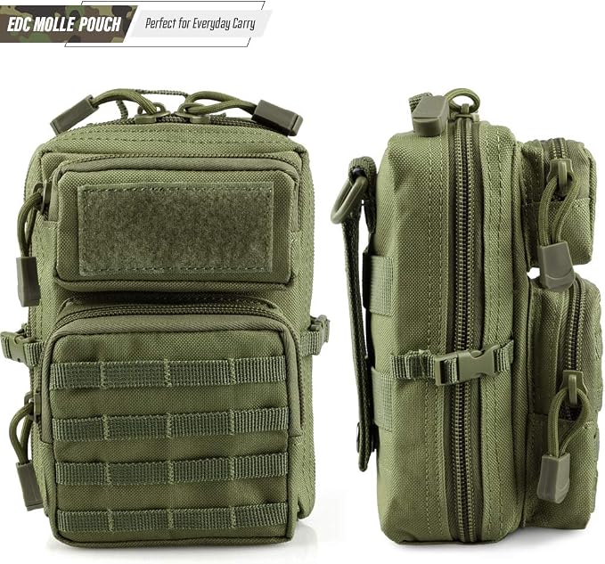 LIVANS Tactical Molle Utility Pouch, EDC Tool Pouch Tactical Phone Pouches Mini Waist Pouches Medical EDC IFAK Pack Mini Design of 3-Day Backpack