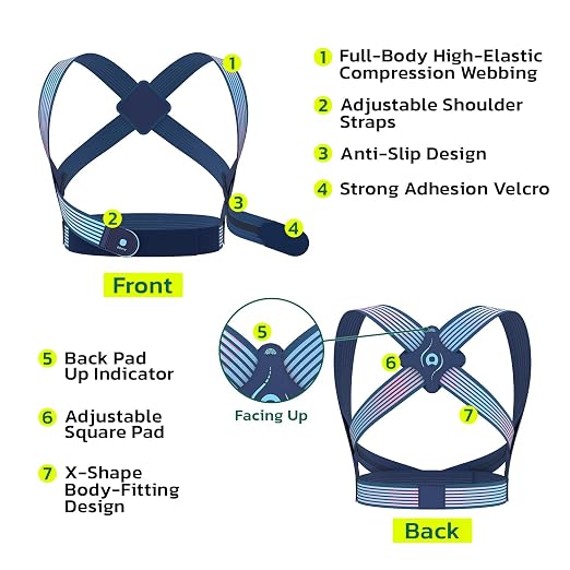 Posture Corrector for Women Invisible for Improve Hunchback L | Adjustable Upper Back Brace for Pain Relief, for Rounded Shoulders,Compact & Portable Brace for Office, Housework,Study