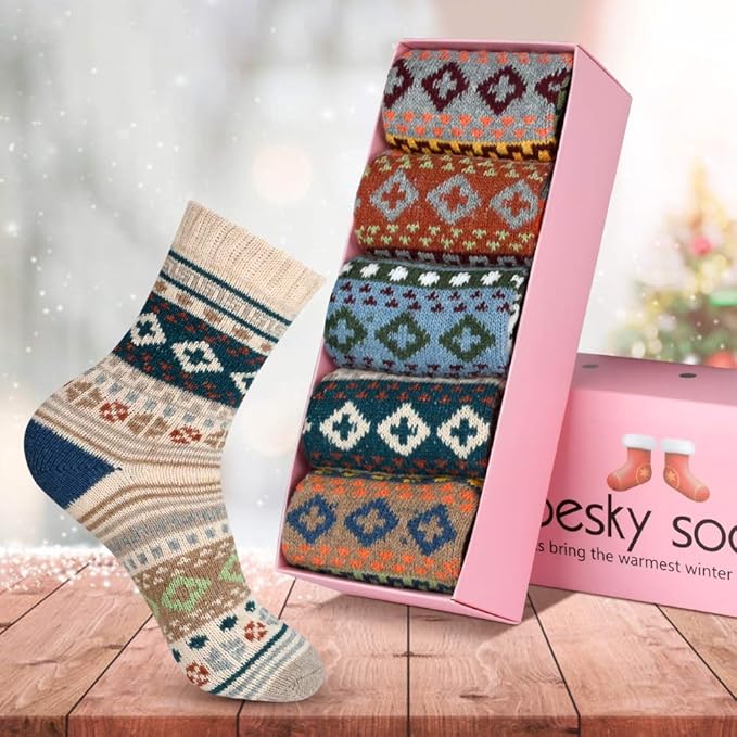besky Warm Socks for Women Cozy Fuzzy Winter Socks
