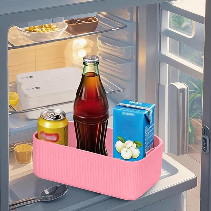 Medicine Lock Box Travel Case Medication Safe Lock Box Refrigerator Lockable Storage Box for Food Mobile Cell Phone Personal Items Snacks Medication LockBox for Office Home School Travel (Pink)