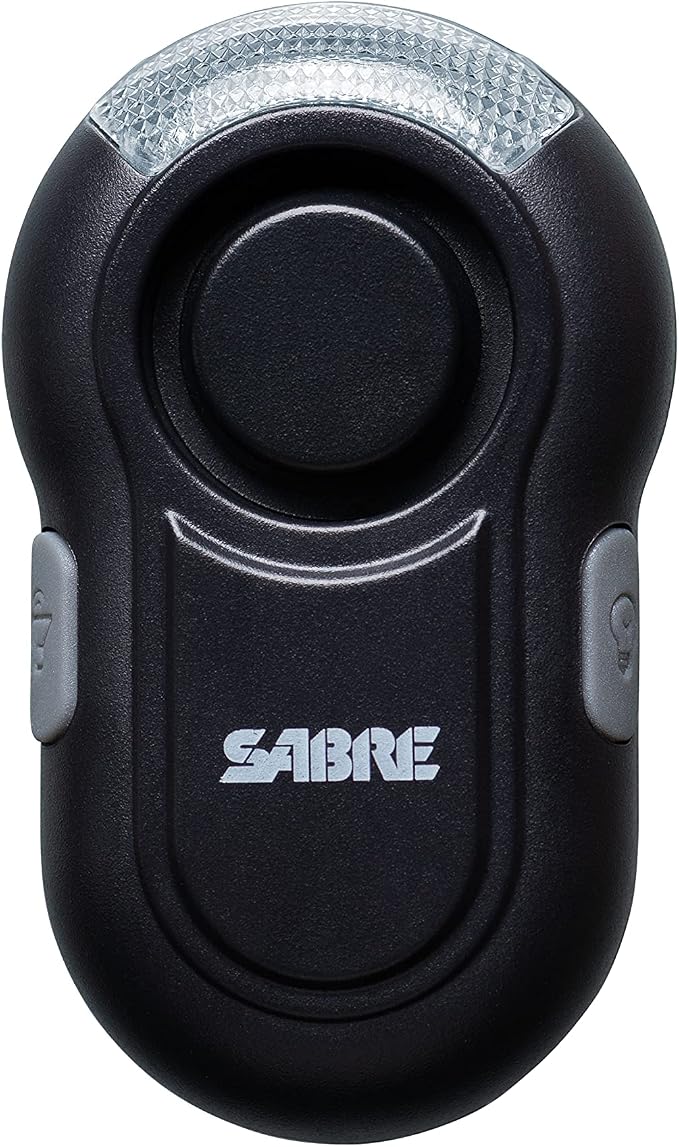 Sabre 2-in-1 Clip-On Personal Alarm with LED Safety Light, 120dB Alarm, Audible Up to 1,300-Feet (395-Meters