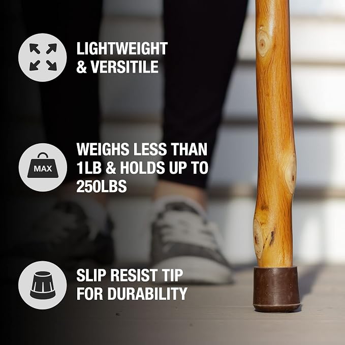 Brazos Wooden Walking Canes for Men and Women, Stable Walking Sticks for Seniors, Made in The USA