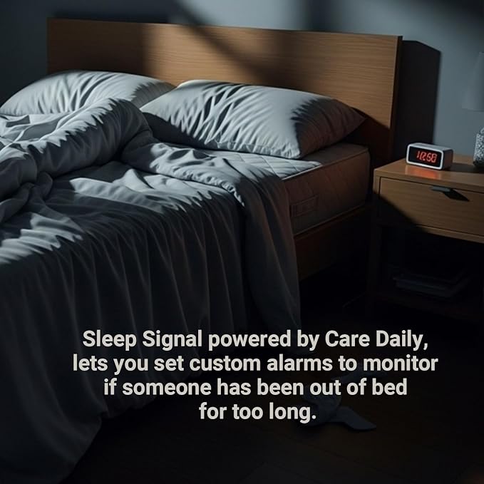 Sleep Signal Powered by Care Daily - Smart Bed Sensor for Caregivers, Restlessness & Nighttime Changes - Peace of Mind for Aging Parents