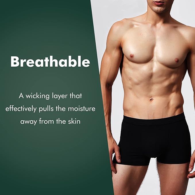 AIRCUTE Washable Urinary Incontinence Underwear for Men, Instant Absorbency, Bladder Leaks Protection Boxer Briefs(60ML) (XXX-Large)
