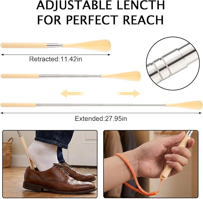 Telescoping Shoehorn Handle Retractable Telescopic Shoehorn Foldable Shoehorn Shoe Puller Adjustable Shoe Aids