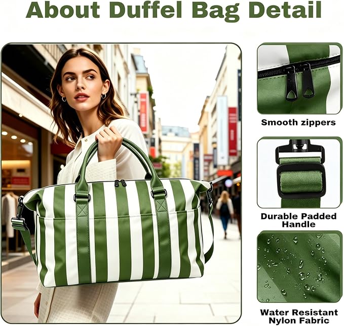 Travel Duffle Bag for Women, Carry On Weekender Tote with Trolley Sleeve | Waterproof overnight bag for gym, sports, hospital stays, labor and delivery; spacious carry-on design for short trips.