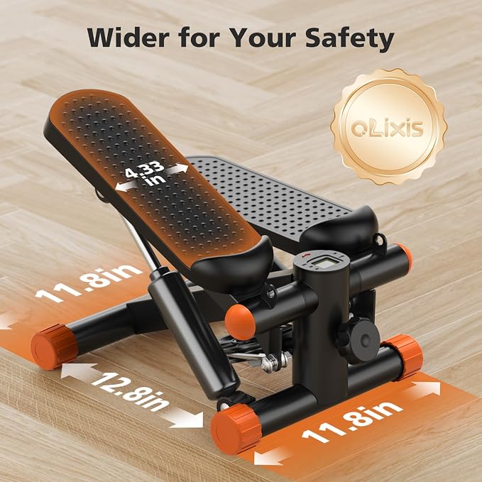 OLIXIS Steppers for Exercise At Home Workout Equipment, Mini Stepper Exercise Machine for Senior Citizens, Twist Stepper with Resistance Bands, Cardio Weight Loss Equipment Home Fitness