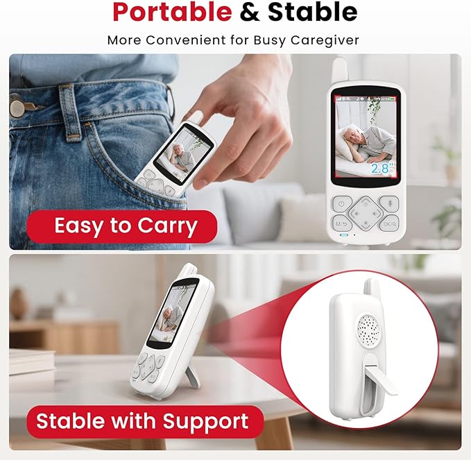 CallToU Elderly Monitor with Camera and Audio, 2-Way Talk Baby Monitors for Elderly No Wi-Fi Video Monitor for Elderly,Call Button for Elderly Home/Nursing Home Use | for Seniors, Dementia Patients