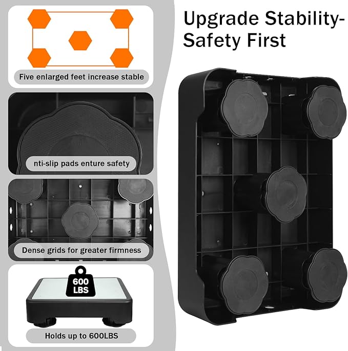 Adjustable Step Stool for Adults - Noctilucent Bed Step Stools, 600 LBS Capacity Non-Slip Safety Step Platform Indoor and Outdoor for Seniors and Adults, Wide Step Stools Elderly Assistance at Night
