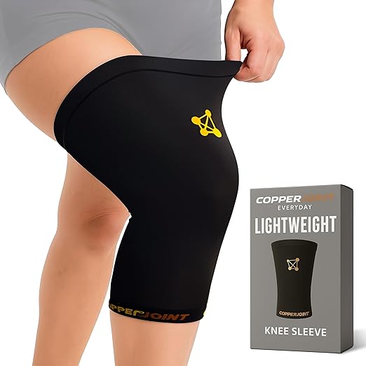 CopperJoint Pull On Knee Brace Women Workout - Copper Infused Knee Sleeves for Men, Elastic Compression Knees Support Braces for Fitness, Volleyball, Basketball, Running, Sports (Medium)