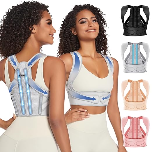 Fit Geno Posture Corrector for Women Lite, Upper Back Brace for Slouching | An Adjustable, Lightweight Design Supports Your Neck, Shoulders, and Upper Back to Help You Sit and Stand Taller