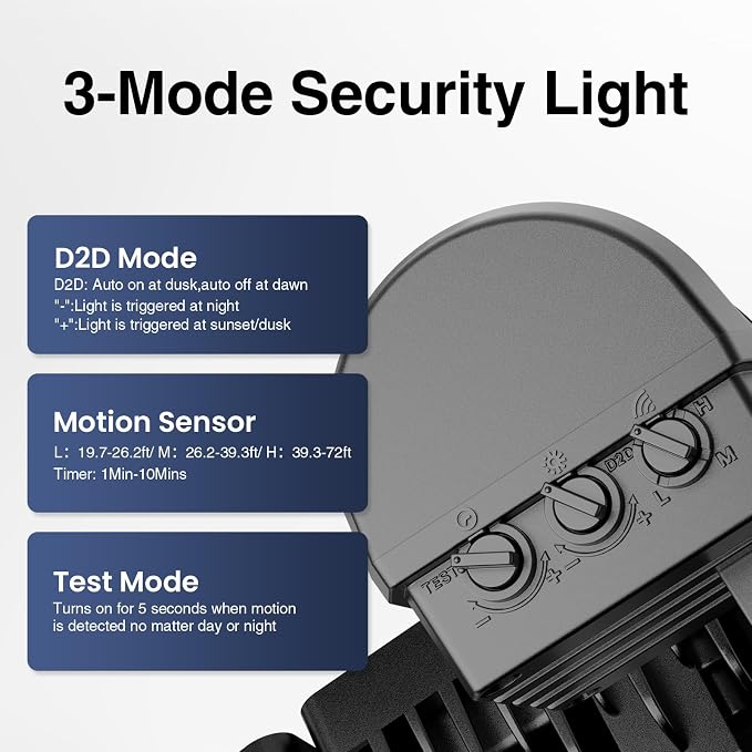 Onforu Motion Sensor Outdoor Lights, Hardwired Security Floodlights, Black | 7000LM 75W LED flood lights with movement detection, IP65 dusk to dawn outside lighting for Yard Garage, 3 Pack